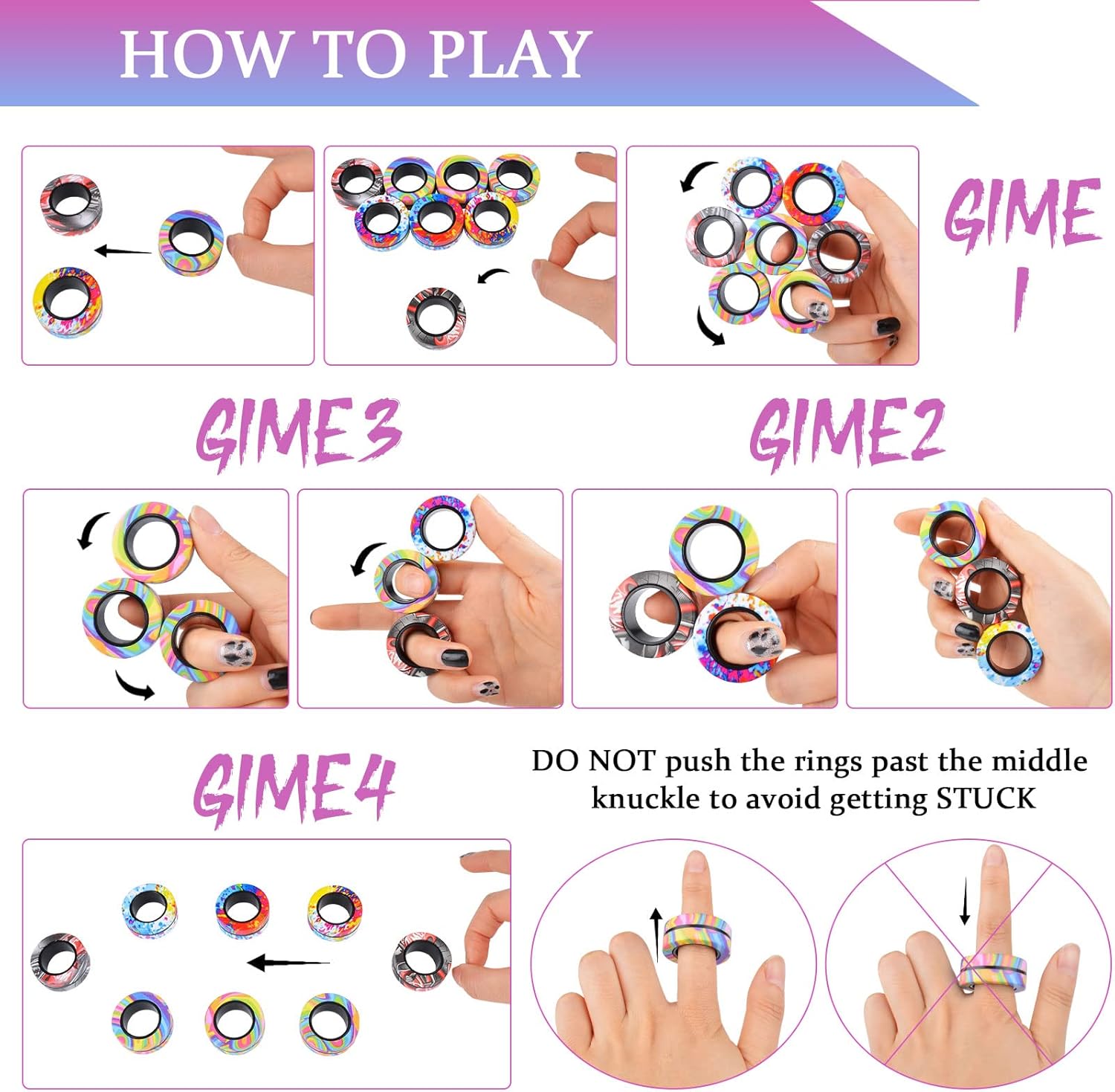 3pcs Finger Magnetic Rings Col - огляд і ціна Fidget Spinner Bearing